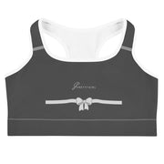 B/C Women's Grey Sports Bra Bow Light Grey