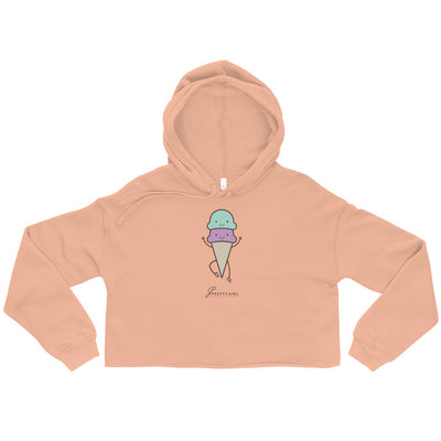 B/C Women’s Crop Hoodie Cartoon Ice Cream