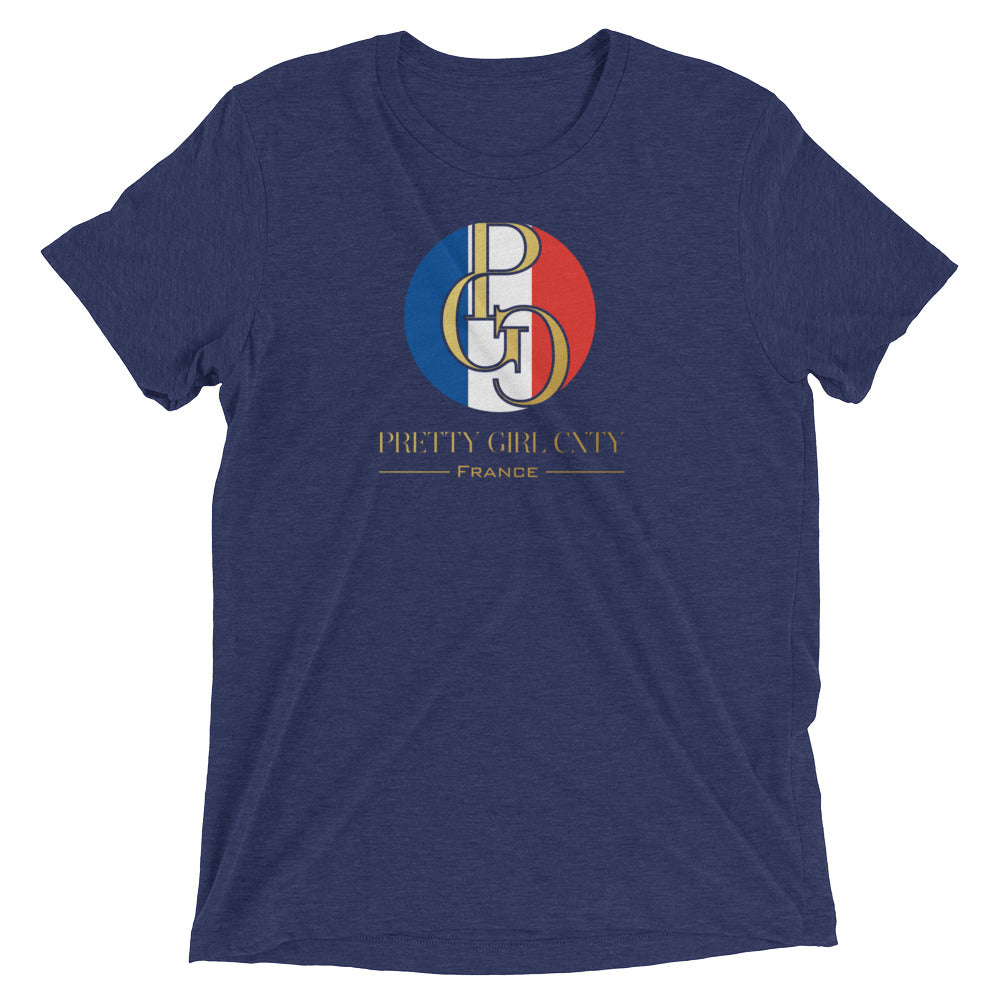 G/C Short-Sleeve Unisex Tri-Blend T-shirt France Gold