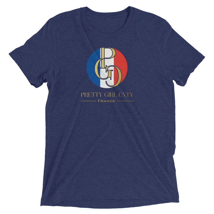 G/C Short-Sleeve Unisex Tri-Blend T-shirt France Gold