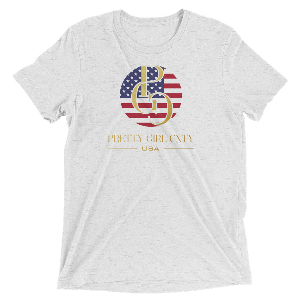 G/C Short-Sleeve Unisex Tri-Blend T-shirt USA Gold