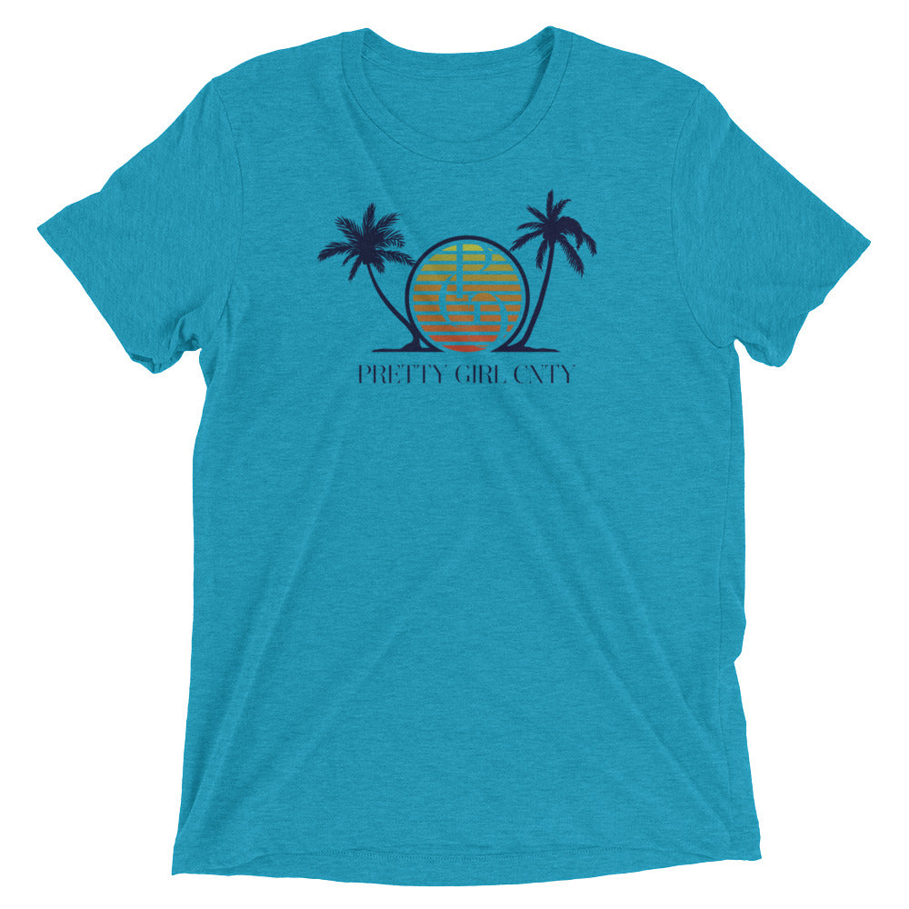 S/C Short-Sleeve Unisex Tri-Blend T-shirt Palm Tree