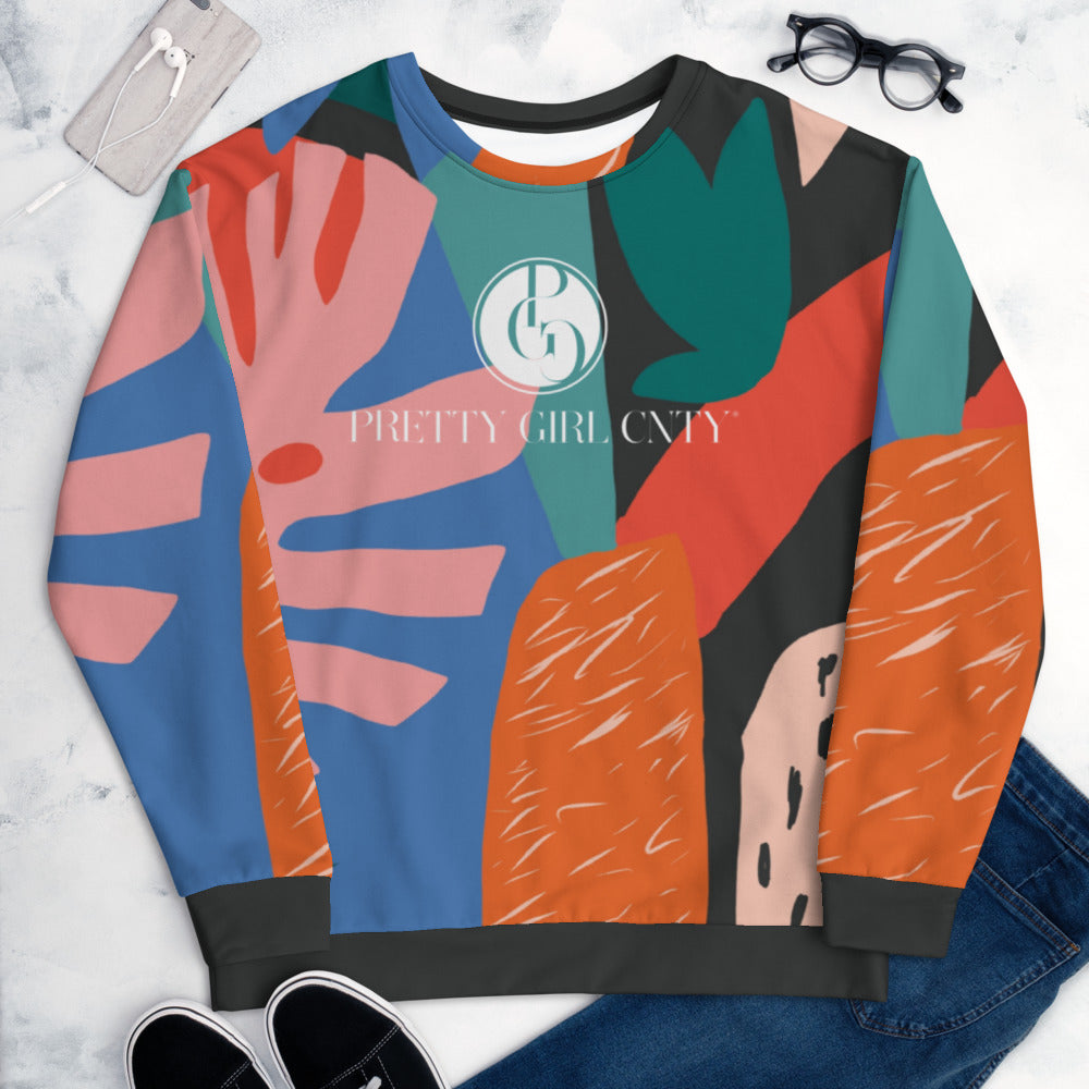 S/C Unisex Sweatshirt Orange Mix Signature Logo White