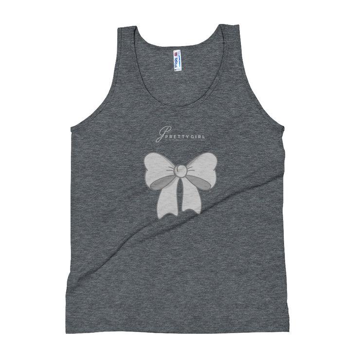 B/C Unisex Tri-Blend Tank Top Bow Light Grey