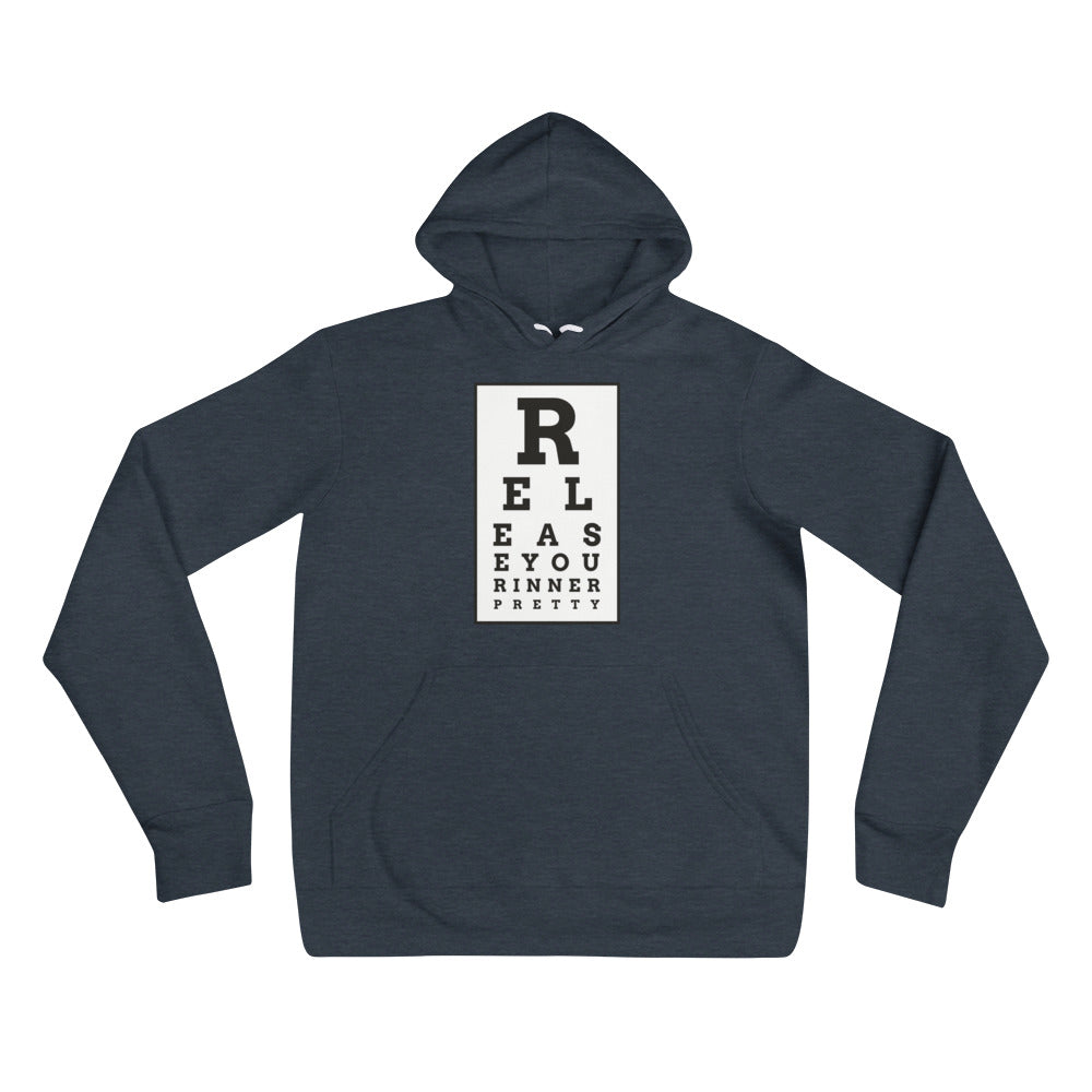 S/C Unisex Hoodie Eye Chart Black & White