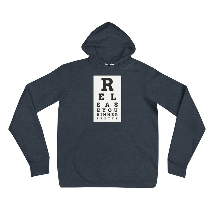 S/C Unisex Hoodie Eye Chart Black & White