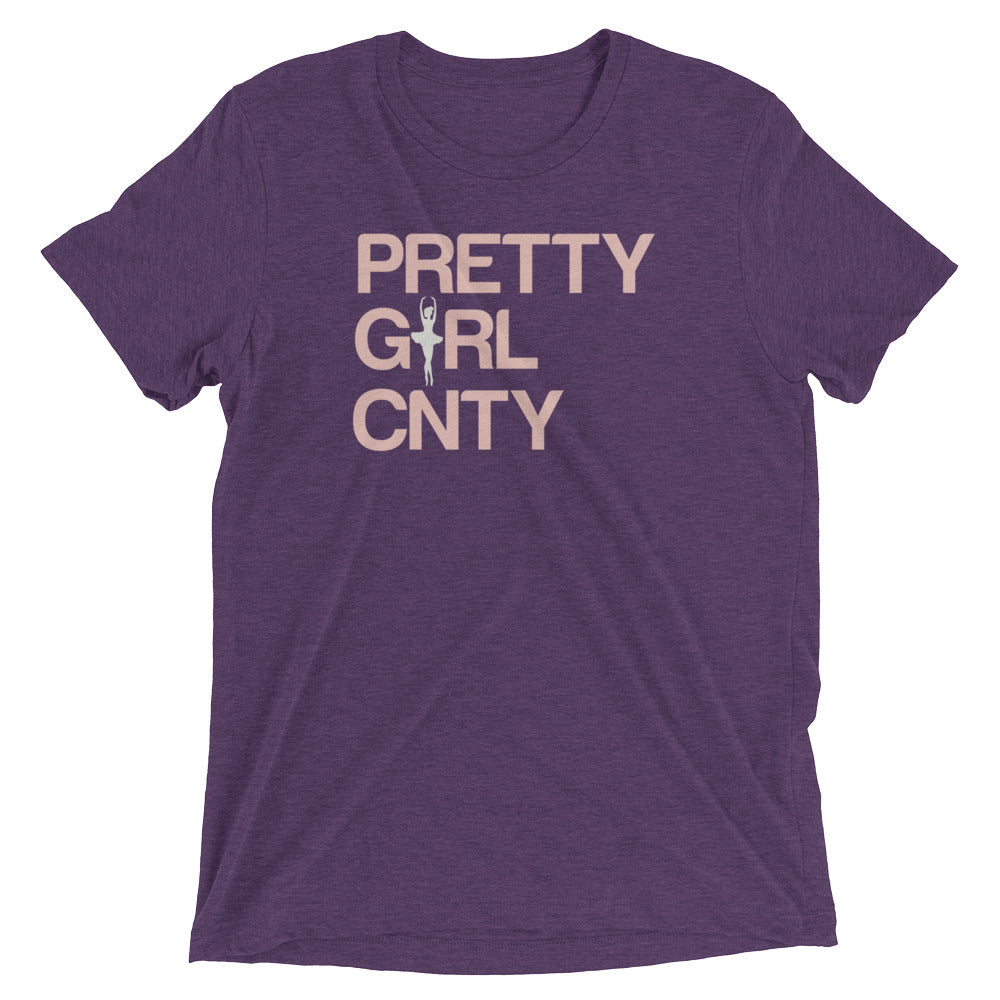 B/C Short-Sleeve Unisex Tri-Blend T-shirt Ballerina Text Pink