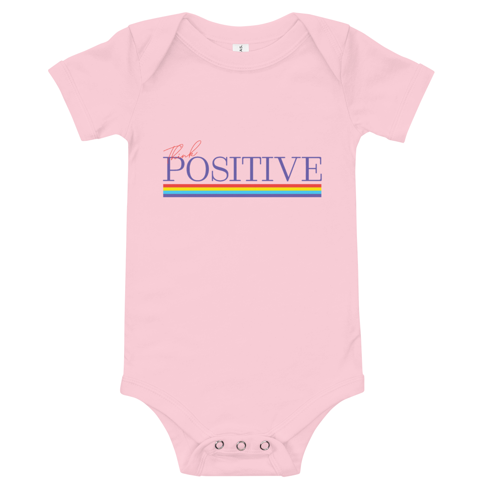 S/C Short sleeve baby bodysuit Think Positive