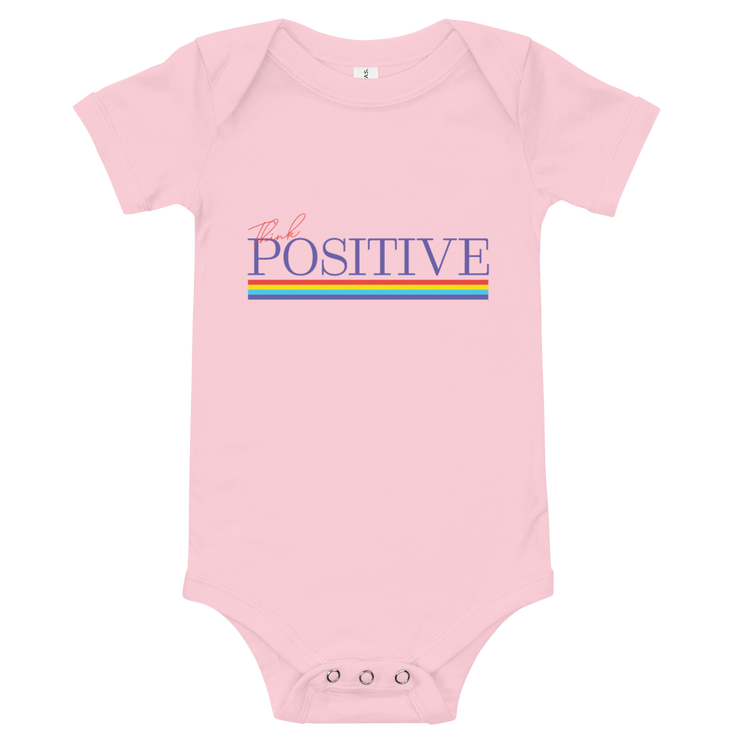 S/C Short sleeve baby bodysuit Think Positive