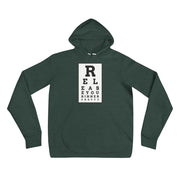 S/C Unisex Hoodie Eye Chart Black & White