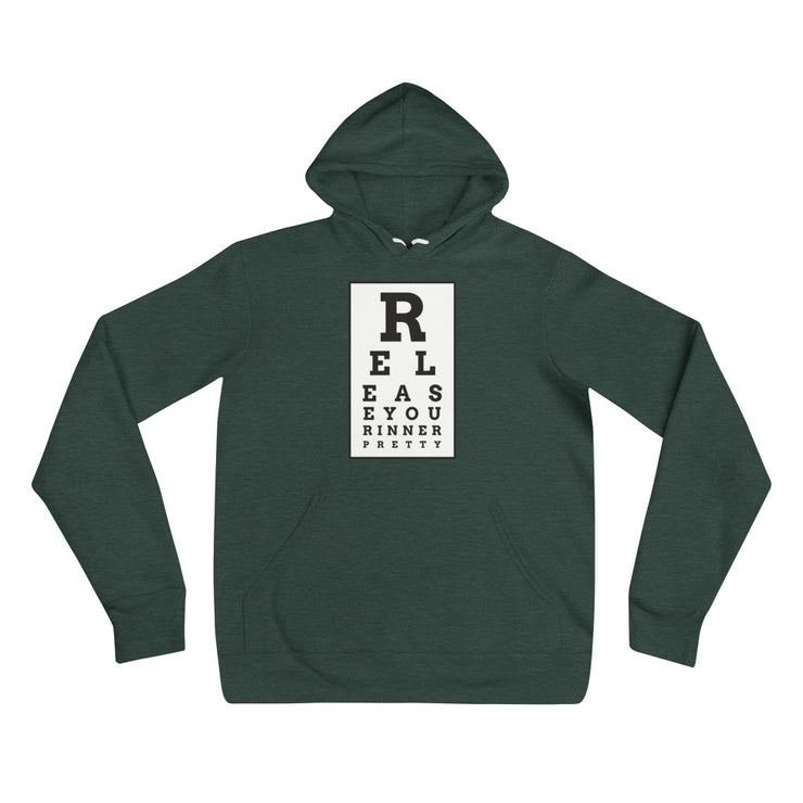 S/C Unisex Hoodie Eye Chart Black & White