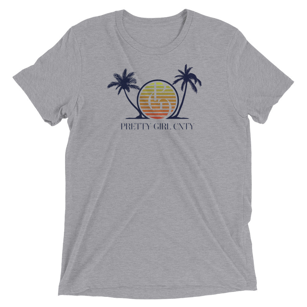 S/C Short-Sleeve Unisex Tri-Blend T-shirt Palm Tree