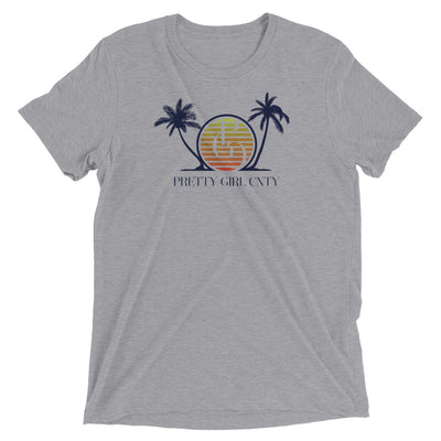 S/C Short-Sleeve Unisex Tri-Blend T-shirt Palm Tree
