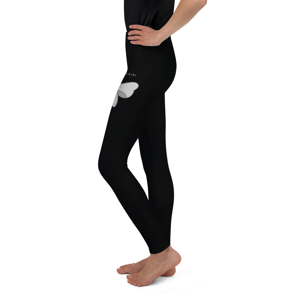 B/C Junior Black Leggings Bow Light Grey