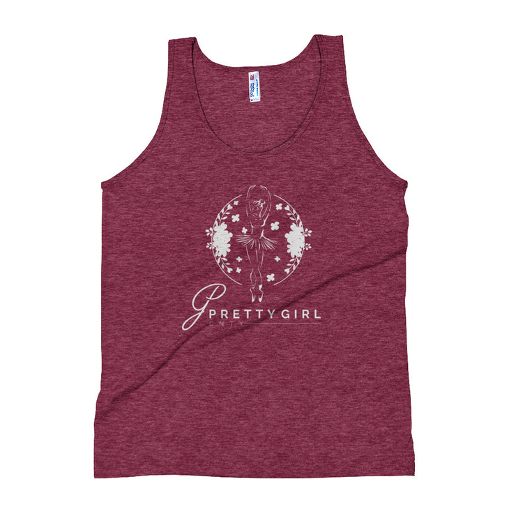 B/C Unisex Tri-Blend Tank Top Classic Ballerina White