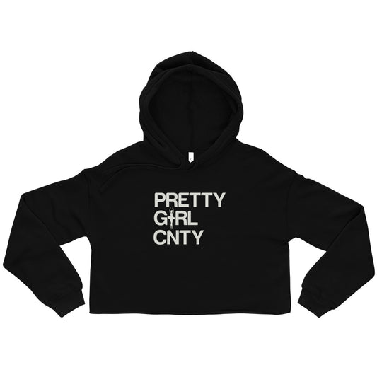 B/C Women’s Crop Hoodie Ballerina Text White