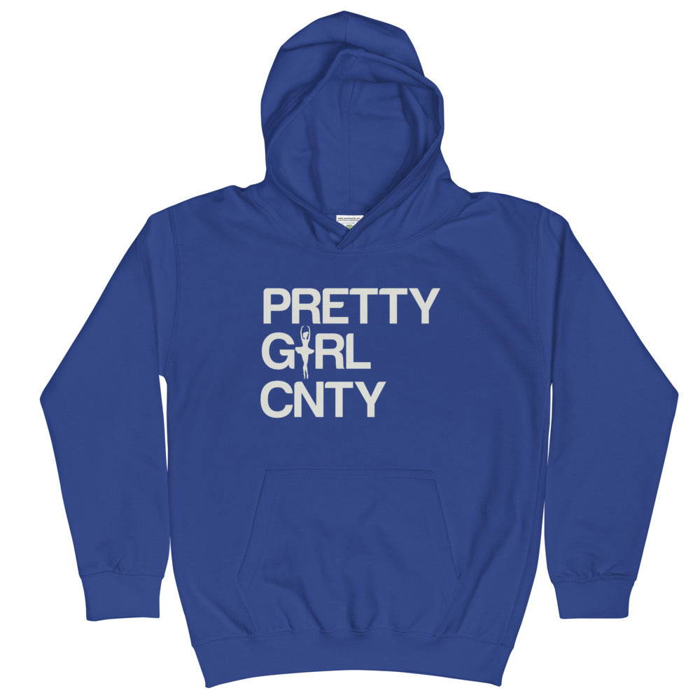 B/C Kids Hoodie Ballerina Text White