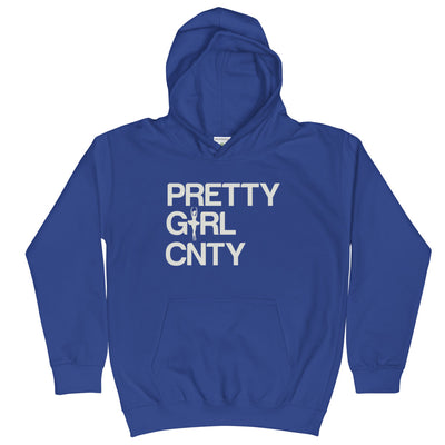 B/C Kids Hoodie Ballerina Text White