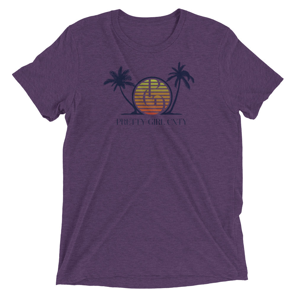 S/C Short-Sleeve Unisex Tri-Blend T-shirt Palm Tree