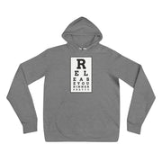 S/C Unisex Hoodie Eye Chart Black & White