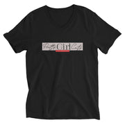 S/C Unisex Short Sleeve V-Neck T-Shirt Pretty Pink Rectangle