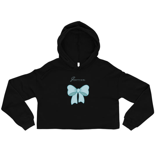 B/C Women’s Crop Hoodie Bow Light Blue