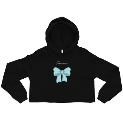 B/C Women’s Crop Hoodie Bow Light Blue