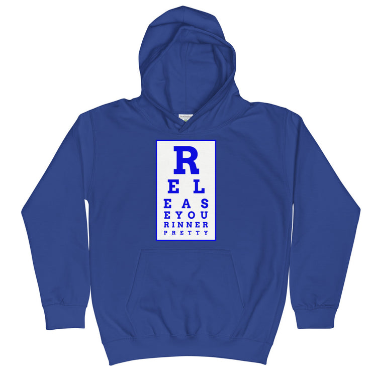 S/C Kids Hoodie Eye Chart White & Blue