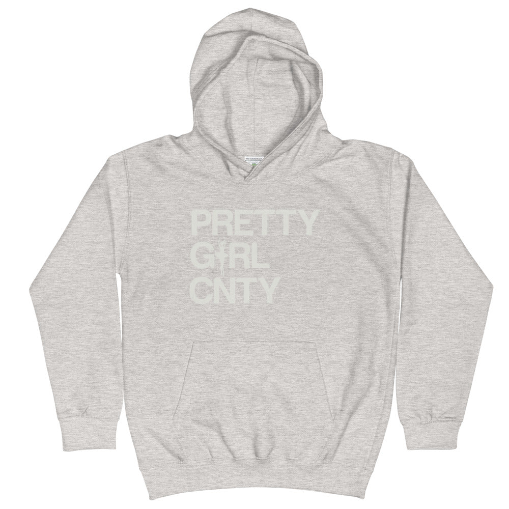 B/C Kids Hoodie Ballerina Text White