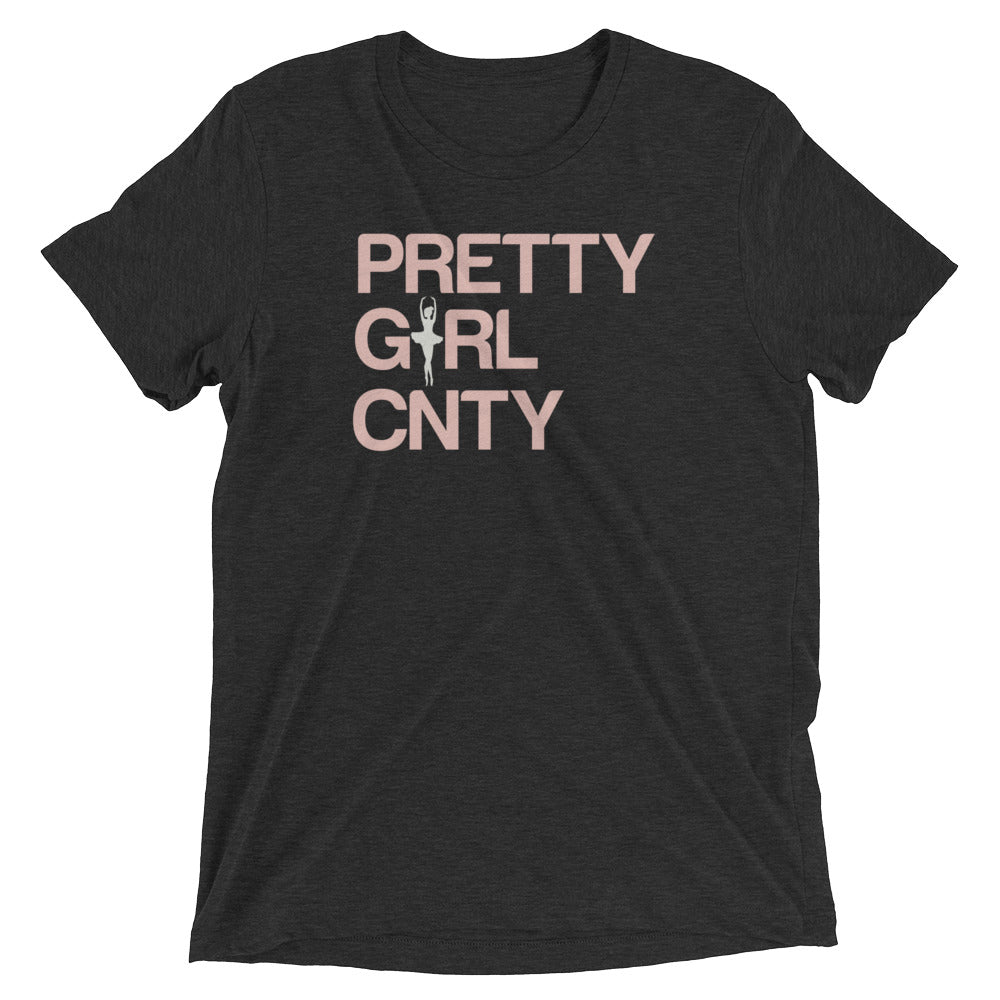 B/C Short-Sleeve Unisex Tri-Blend T-shirt Ballerina Text Pink