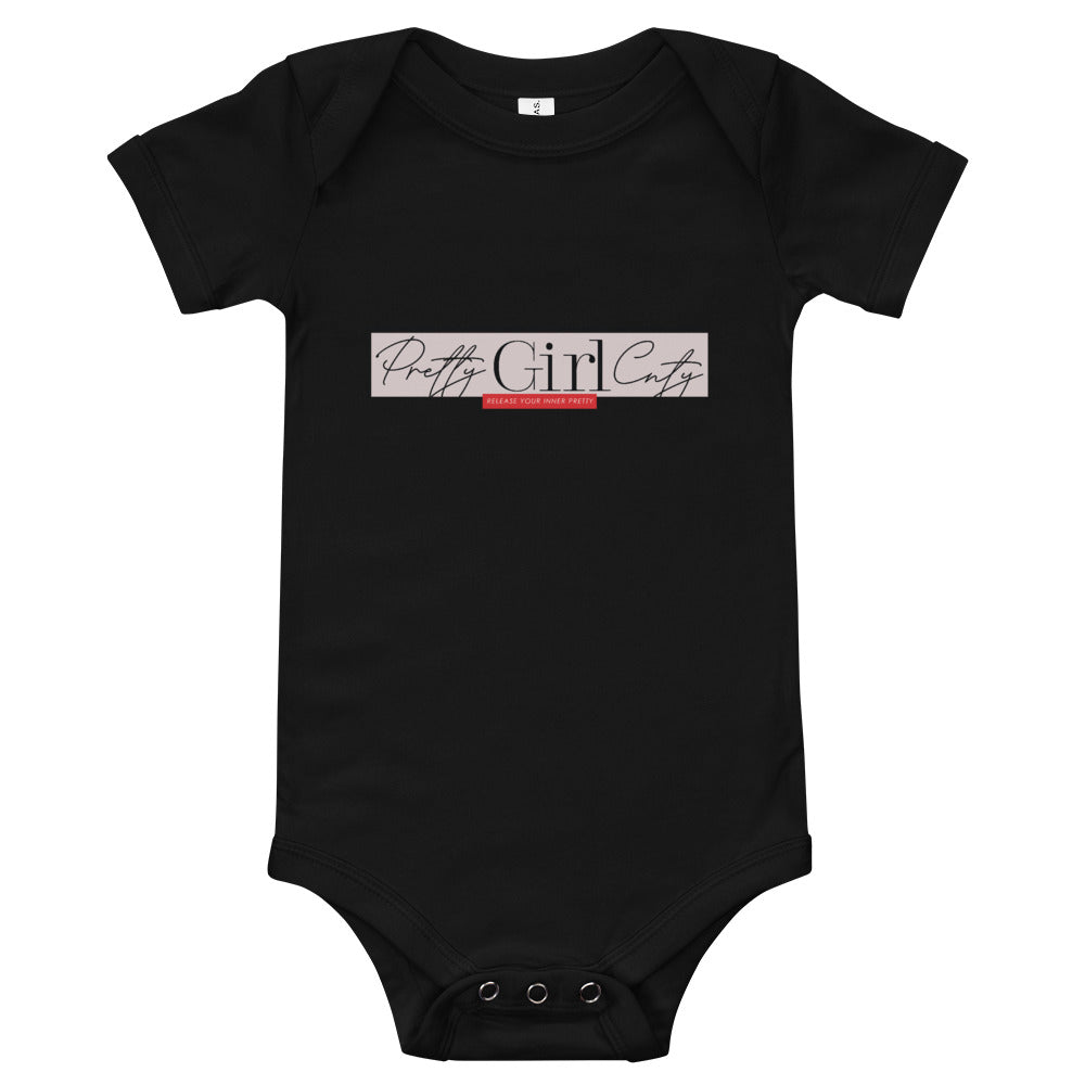 S/C Short sleeve baby bodysuit Pretty Pink Rectangle
