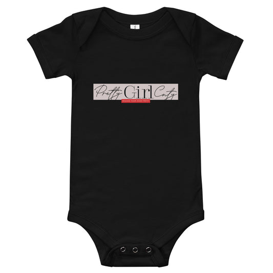 S/C Short sleeve baby bodysuit Pretty Pink Rectangle