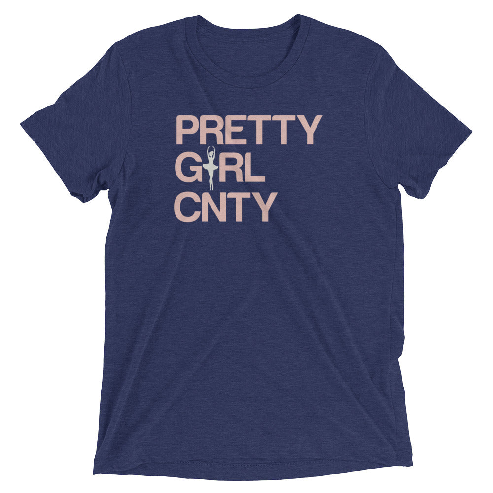B/C Short-Sleeve Unisex Tri-Blend T-shirt Ballerina Text Pink