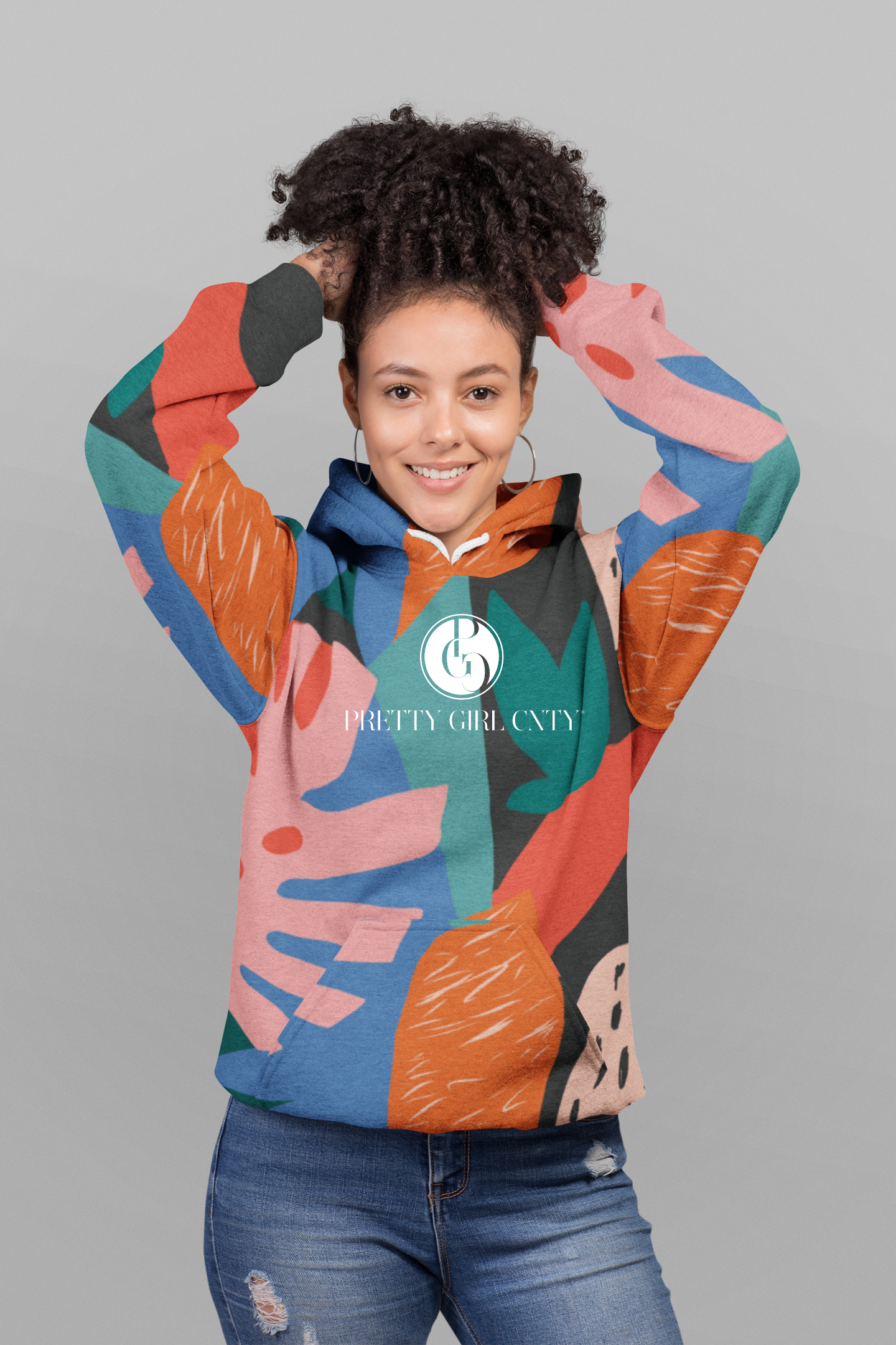 S/C Unisex Hoodie Orange Mix Signature Logo White