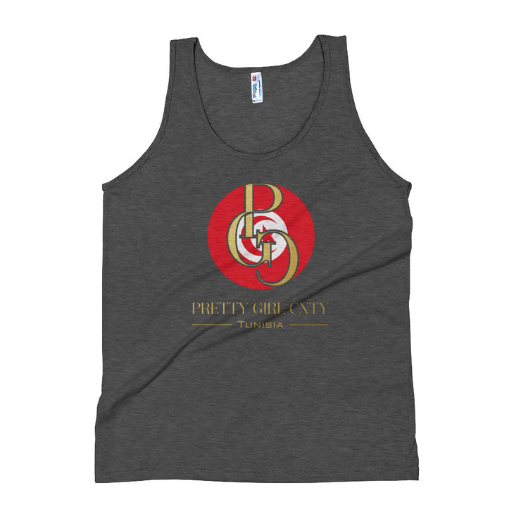 G/C Unisex Tri- Blend Tank Top Tunisia Gold