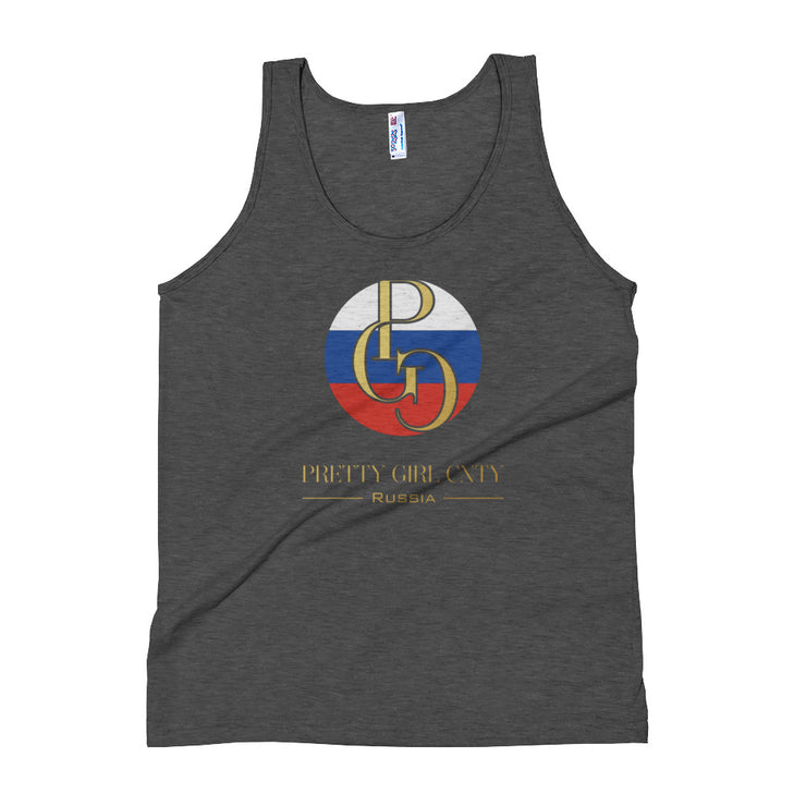 G/C Unisex Tri-Blend Tank Top Russia Gold