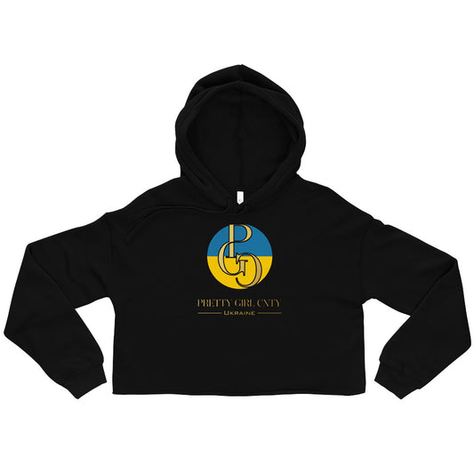 G/C Women's Crop Hoodie Ukraine Gold