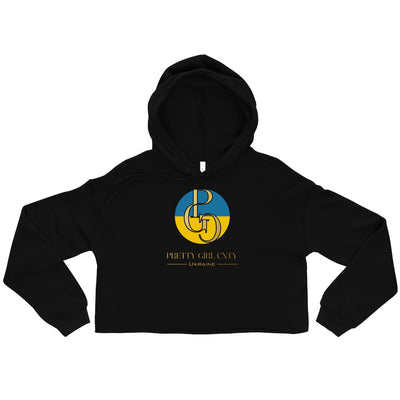 G/C Women's Crop Hoodie Ukraine Gold