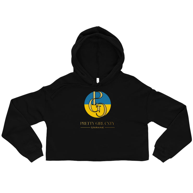 G/C Women's Crop Hoodie Ukraine Gold