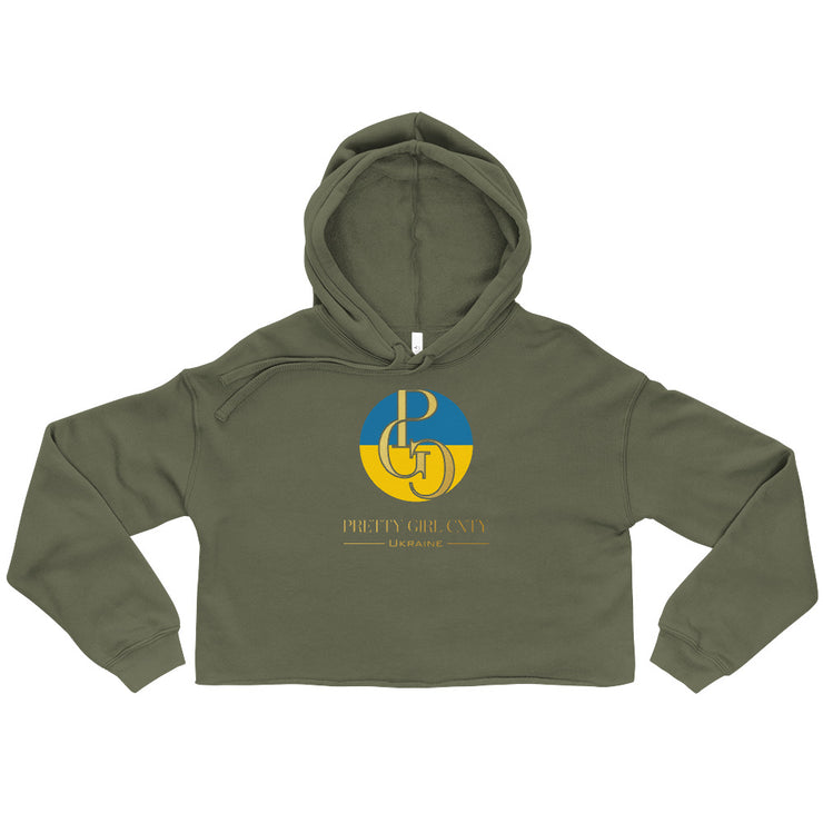 G/C Women's Crop Hoodie Ukraine Gold