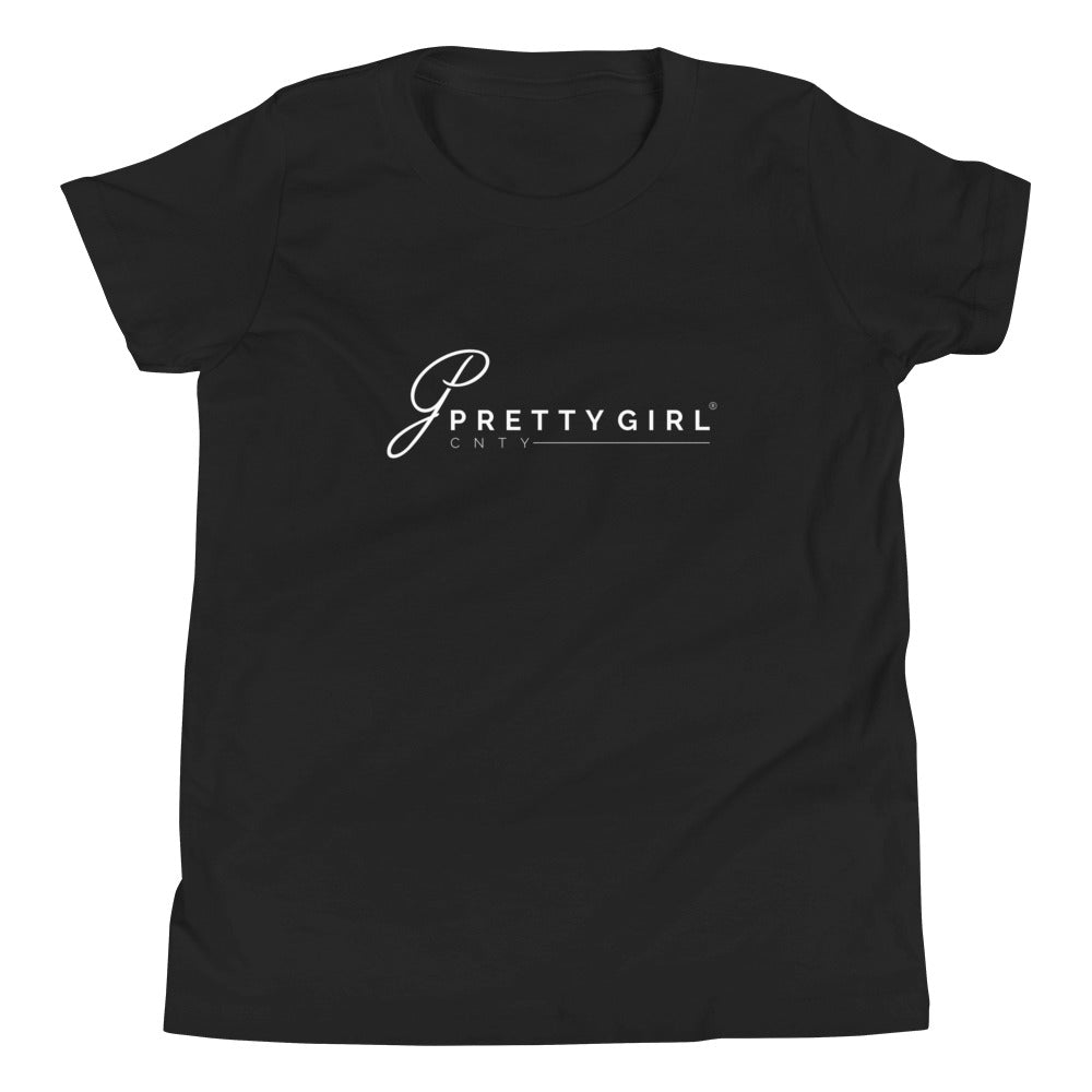 B/C Girl's T-Shirt Classic Ballerina Text White