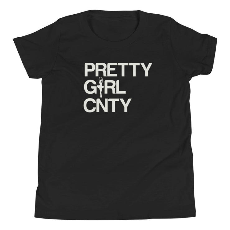 B/C Girl's T-Shirt Ballerina Text White