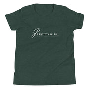 B/C Girl's T-Shirt Classic Ballerina Text White