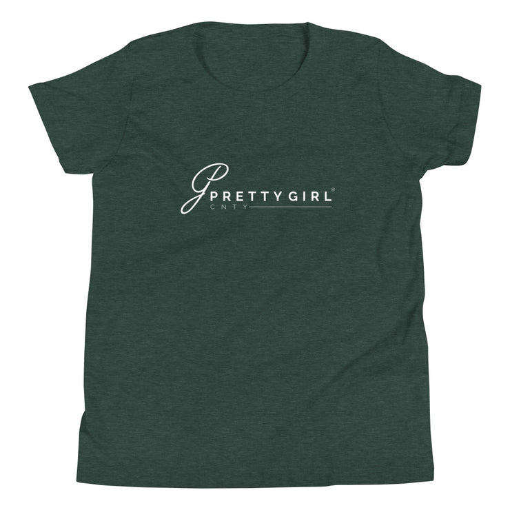 B/C Girl's T-Shirt Classic Ballerina Text White