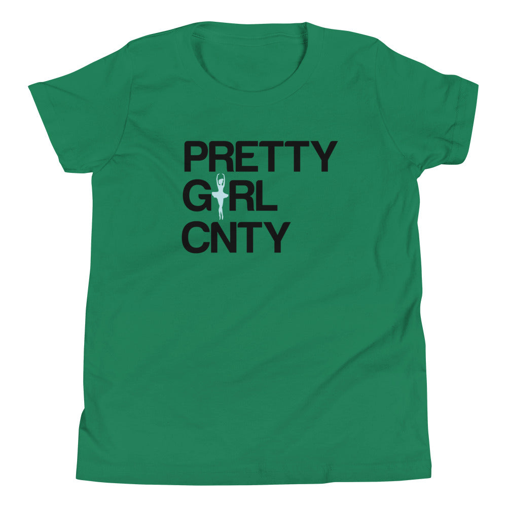 B/C Girl's T-Shirt Ballerina Text Black