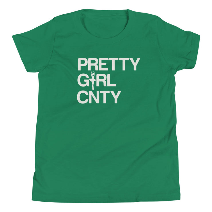 B/C Girl's T-Shirt Ballerina Text White