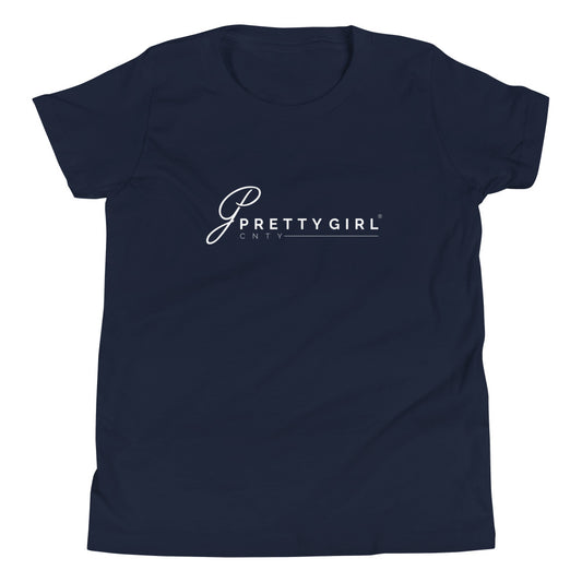 B/C Girl's T-Shirt Classic Ballerina Text White