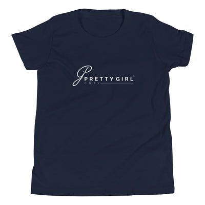 B/C Girl's T-Shirt Classic Ballerina Text White