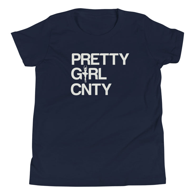 B/C Girl's T-Shirt Ballerina Text White