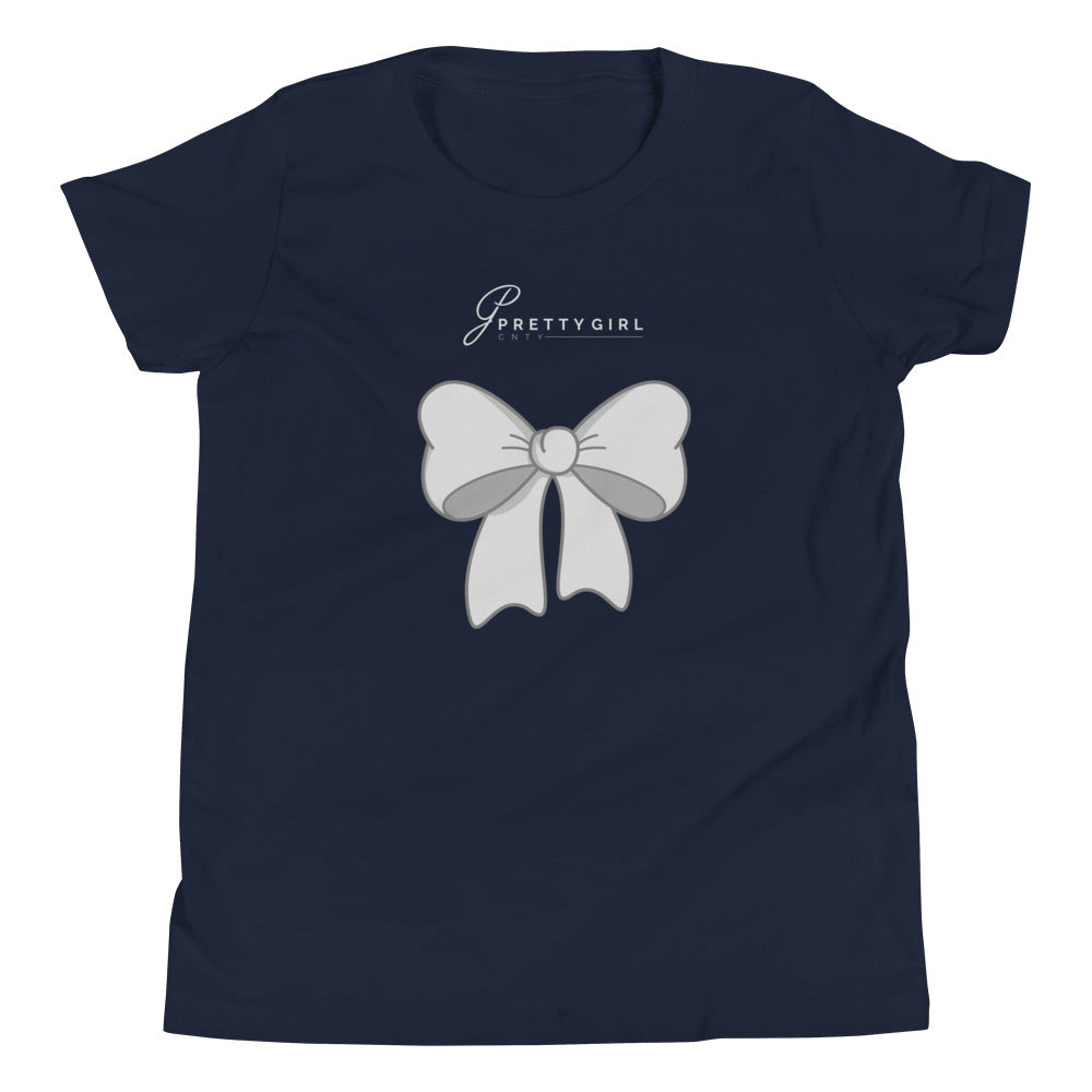 B/C Girl's T-Shirt Bow Light Grey